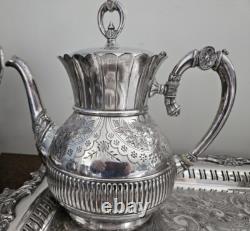 Simpson, Hall, Miller & Co Silver Plated Tea & Coffee service Set with Tray