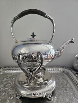 Simpson, Hall, Miller & Co Silver Plated Tea & Coffee service Set with Tray