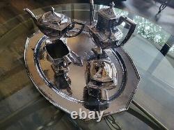 Simpson Hall Miller & Co. Silver Plated Tea Set Hand Hammered Smh & Co