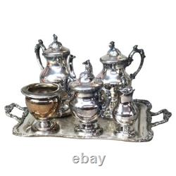 Six Piece Antique Victorian Silver Plate Tea Set C1890