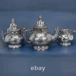 Southington Co. Cuadruple Plate 3-Piece Hammered Tea Set