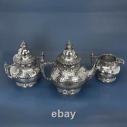 Southington Co. Cuadruple Plate 3-Piece Hammered Tea Set