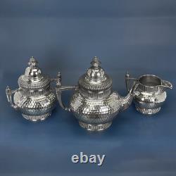 Southington Co. Cuadruple Plate 3-Piece Hammered Tea Set