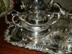 Spectacular Antique 1900's Silver Plate Coffee Tea Set made in England