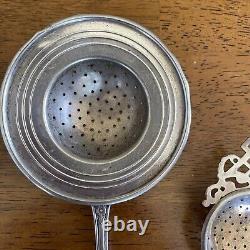 Sterling And Plate Antique Vintage tea strainer lot