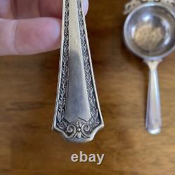 Sterling And Plate Antique Vintage tea strainer lot
