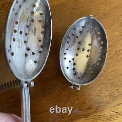 Sterling And Plate Antique Vintage tea strainer lot