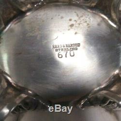 Sterling Silver 4pc Tea Set Reed Barton Georgian Rose Silverplate Tara Hall Tray