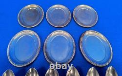 Sterling Silver Tea Spoon Set & Sterling Silver Small Tray Plate Set 307.3 grams