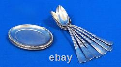 Sterling Silver Tea Spoon Set & Sterling Silver Small Tray Plate Set 307.3 grams