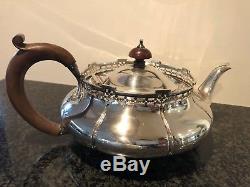Sterling silver tea service teapot, sugar bowl, milk jug 1920s