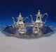 Strasbourg By Gorham Sterling Silver Tea Set 4pc With Silverplate Tray (#4917)