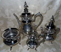 Stunning 1880's Victorian Art Nouveau Silver Plated 4 piece Coffee & Tea Set