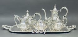Stunning Antique 5 Victorian Style Reed & Barton Tea Set on Webster Wilcox Tray Stunning Antique 5 Victorian Style Reed & Barton Tea Set on Webster Wilcox Tray