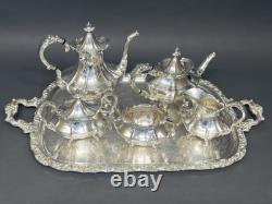 Stunning Antique 5 Victorian Style Reed & Barton Tea Set on Webster Wilcox Tray Stunning Antique 5 Victorian Style Reed & Barton Tea Set on Webster Wilcox Tray