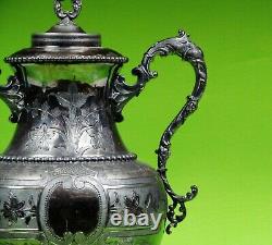 Stunning Antique Embossed Silver Plate Coffee/Tea Urn Dated 1899 By Rogers Smith