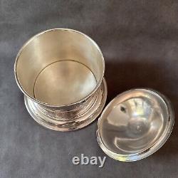 Stunning Antique Etched Floral Silver Plate Lidded Tea Caddy Biscuit Barrel