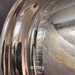 Stunning Antique Etched Floral Silver Plate Lidded Tea Caddy Biscuit Barrel
