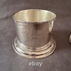Stunning Antique Etched Floral Silver Plate Lidded Tea Caddy Biscuit Barrel