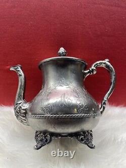 Stunning Antique Pairpoint Mfg. Co. Quadruple SilverPlate Tea Pot Vintage