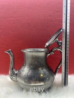 Stunning Antique Pairpoint Mfg. Co. Quadruple SilverPlate Tea Pot Vintage