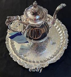 Stunning Antique Set of 5 Baroque By Wallace Tea Set Silver Plate on Copper