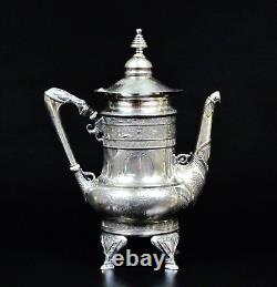 Stunning Antique Victorian Derby Silver Co. Tea Pot Quadruple Plate. 12 Height