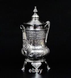 Stunning Antique Victorian Derby Silver Co. Tea Pot Quadruple Plate. 12 Height