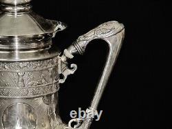 Stunning Antique Victorian Derby Silver Co. Tea Pot Quadruple Plate. 12 Height