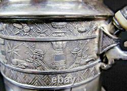 Stunning Antique Victorian Derby Silver Co. Tea Pot Quadruple Plate. 12 Height