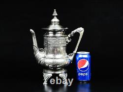 Stunning Antique Victorian Derby Silver Co. Tea Pot Quadruple Plate. 12 Height