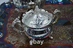 Stunning Antiques Set of 4 Victorians FB Rogers Tea Set on Leonard Silver Plate