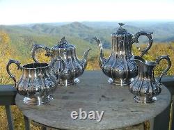 Stunning English Silver Plate Tea & Coffee Set Elkington & Co 1853