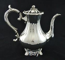 Stunning Heavy 4 Piece Viners Melon Style Tea Set Sugar Creamer Silver Plated