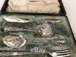 Stunning Victorian 4 Piece Cased Tea Cutlery Set By Robert Mosley Sheffield