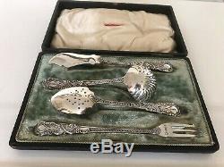 Stunning Victorian 4 Piece Cased Tea Cutlery Set By Robert Mosley Sheffield