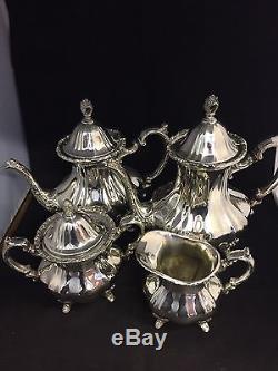 Superb 4 Piece Heavy Towle Silver Plated Tea Service #GT