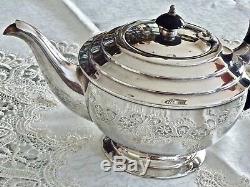 Superb Art Deco Silver Plated Tea Set With Tray Hegworths C 1930's