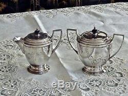 Superb Art Deco Silver Plated Tea Set With Tray Hegworths C 1930's