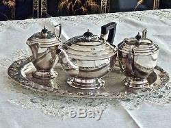 Superb Art Deco Silver Plated Tea Set With Tray Hegworths C 1930's