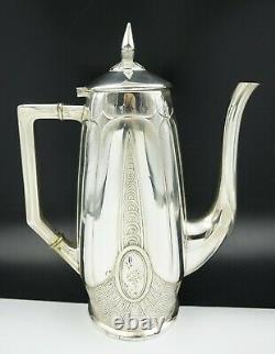 Superb German WMF Silverplate Art Nouveau Tea and Coffee Set 5 Pieces, ca 1890