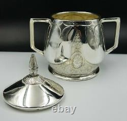 Superb German WMF Silverplate Art Nouveau Tea and Coffee Set 5 Pieces, ca 1890