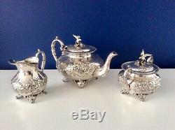 Superb Sheffield Art Nouveau Repousse Silver Plated Tea Set J Turton & Co C1910