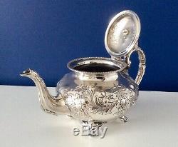 Superb Sheffield Art Nouveau Repousse Silver Plated Tea Set J Turton & Co C1910