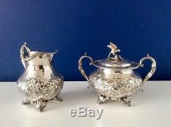 Superb Sheffield Art Nouveau Repousse Silver Plated Tea Set J Turton & Co C1910