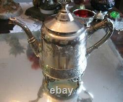 Superior Antique Meriden Silver Plate Extreme Ornate Tea Pot