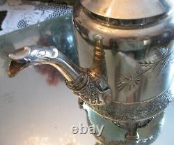 Superior Antique Meriden Silver Plate Extreme Ornate Tea Pot