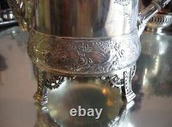 Superior Antique Meriden Silver Plate Extreme Ornate Tea Pot