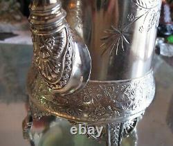 Superior Antique Meriden Silver Plate Extreme Ornate Tea Pot