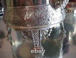 Superior Antique Meriden Silver Plate Extreme Ornate Tea Pot